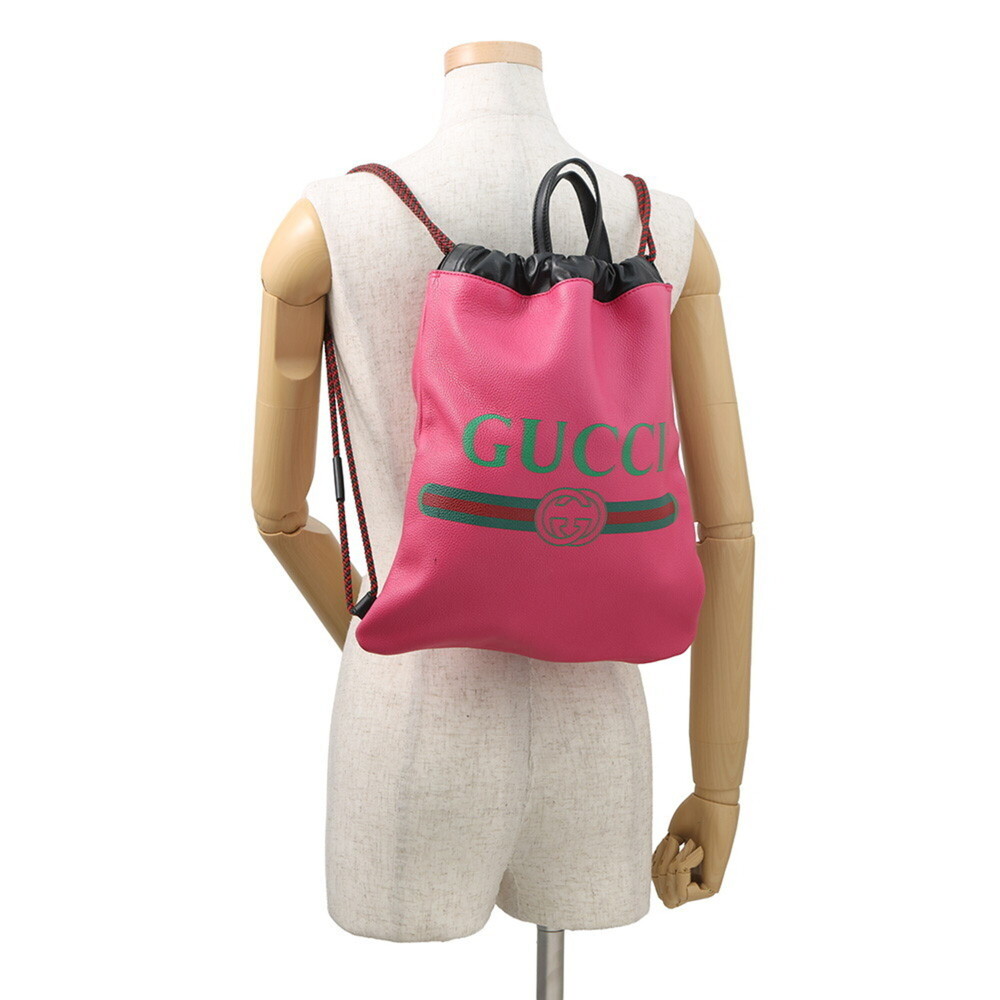 Gucci Drawstring Knapsack Leather Backpack 523586… - image 4
